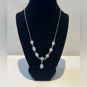 925 Sterling Silver Moonstone Necklace NWOT